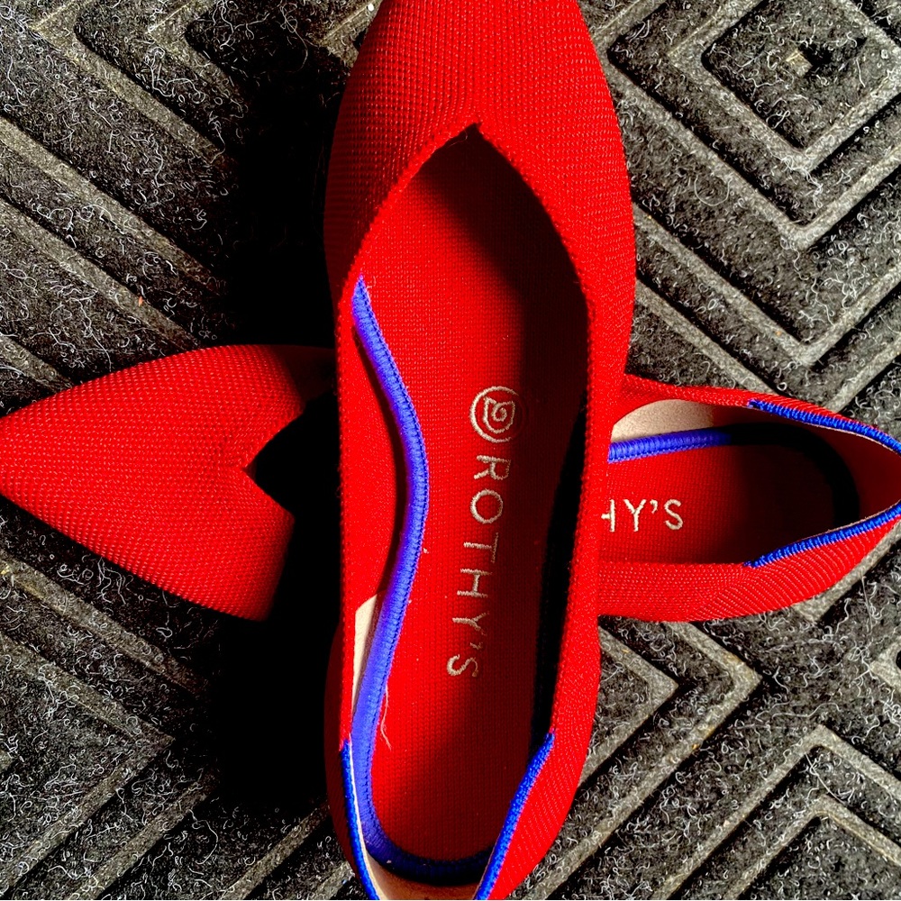 A pair of red Rothys